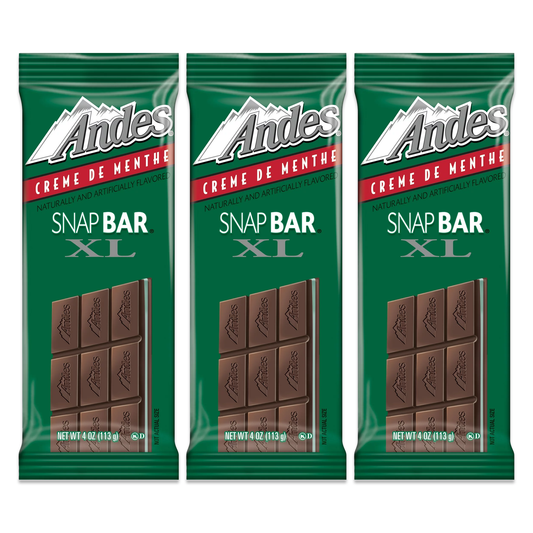 Andes Creme De Menthe XL Snap Bar 3 Pack, Andes Mints Bulk Individually Wrapped, Christmas Andes Chocolate Mints, Andes Mints Candy, Andes Candies, Andies Mints Xl Candy Bars