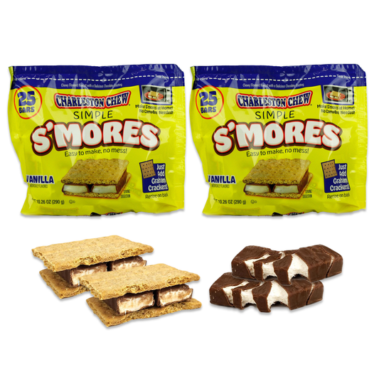 Charleston Chews Candy Smores Candy 2 Pack, S'mores Kit, Charleston Chew, Christmas Charleston Chews Candy Bulk, Individual Smores Kit, Charlston Chew Candy, Smore Candy