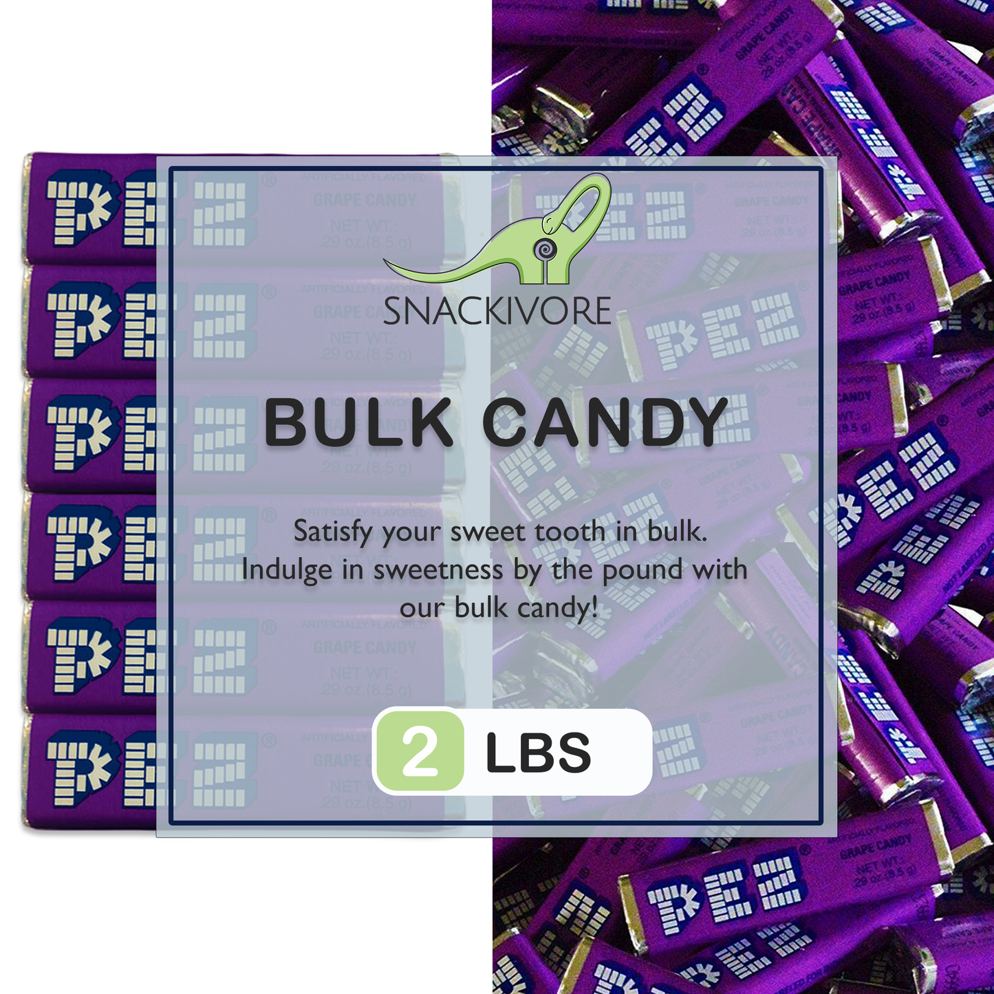 Pez Candy Refill, Grape Pez Candy Bulk 2LB Bag of Grape Pez Refill Rolls by Inspired Candy