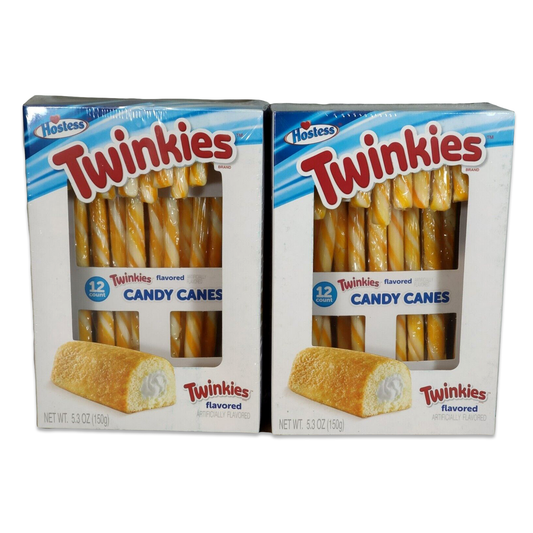 Hostess Twinkies Candy Canes 2 Pack (24 Candy Cane Total), Weird Christmas Candy Canes Bulk, Twinkie, Crazy Flavored Candy Canes, Candy Cane Flavors by Snackivore