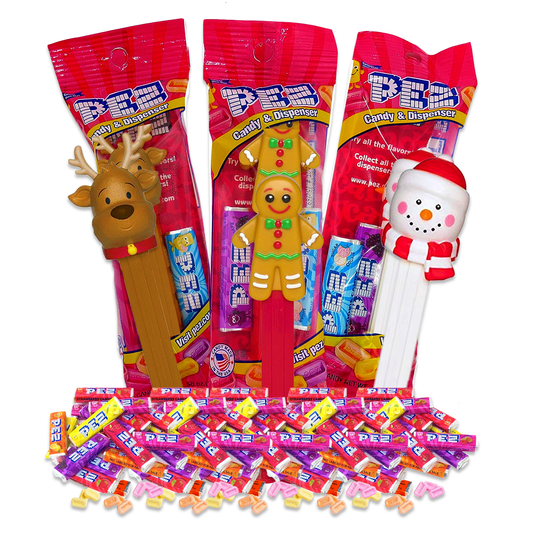Christmas Pez Candy Dispenser 3 Pack, Assorted Christmas Candy Stocking Stuffers, Xmas Candy, Santa Pez, Elf Pez, Christmas Stocking Stuffer Candy, Xmas Pez by Snackivore