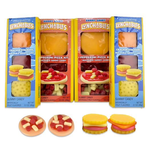 Kraft Lunchables and Kraft Pizza Gummy Holiday Christmas Kit 2 of each Pack of 4