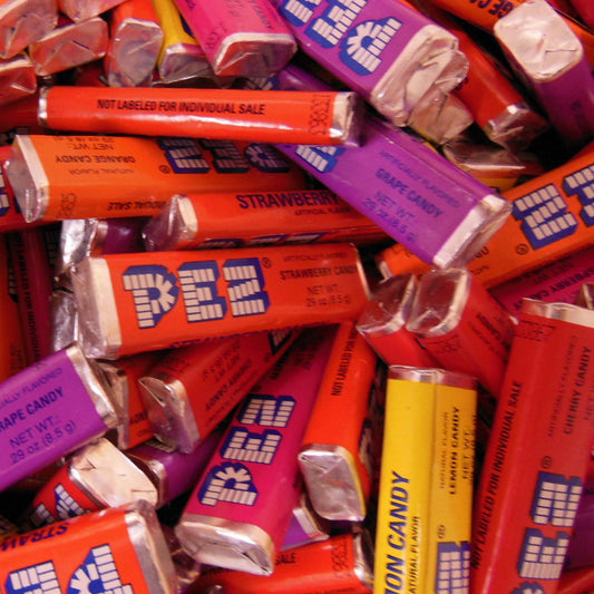 Pez Candy Refill, Assorted Pez Candy Bulk 2LB Bag of 6 Flavors of Pez Refill Rolls by Inspired Candy. Cherry, Raspberry, Strawberry, Grape, Lemon, and Orange.