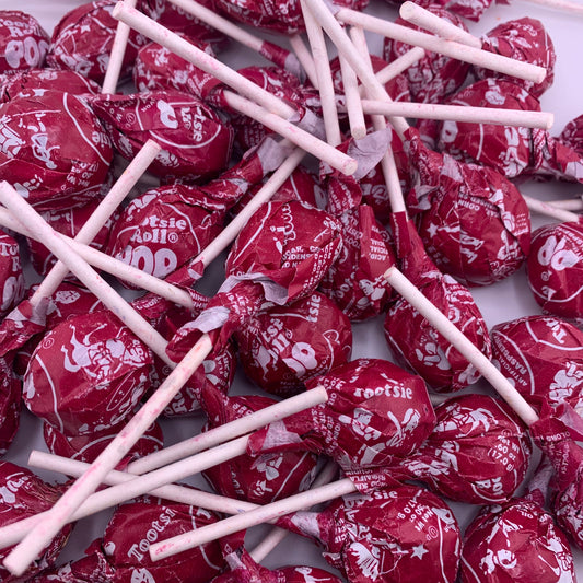 Tootsie Pops Lollipops, Red Raspberry Tootsie Pops Bulk Bag of 60 Tootsie Pops (Approx. 2lbs of Red Tootsie Roll Pops) by Inspired Candy.