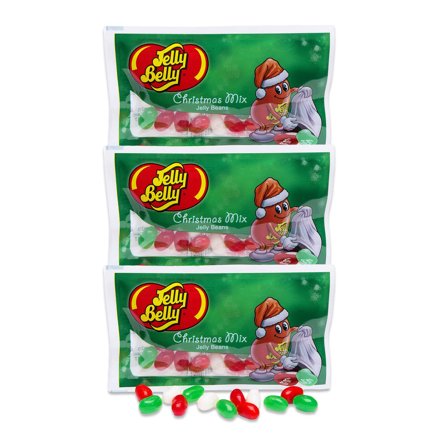 Jelly Belly Christmas Mix 3 Pack of 1oz Bags of Christmas Jelly Belly ...