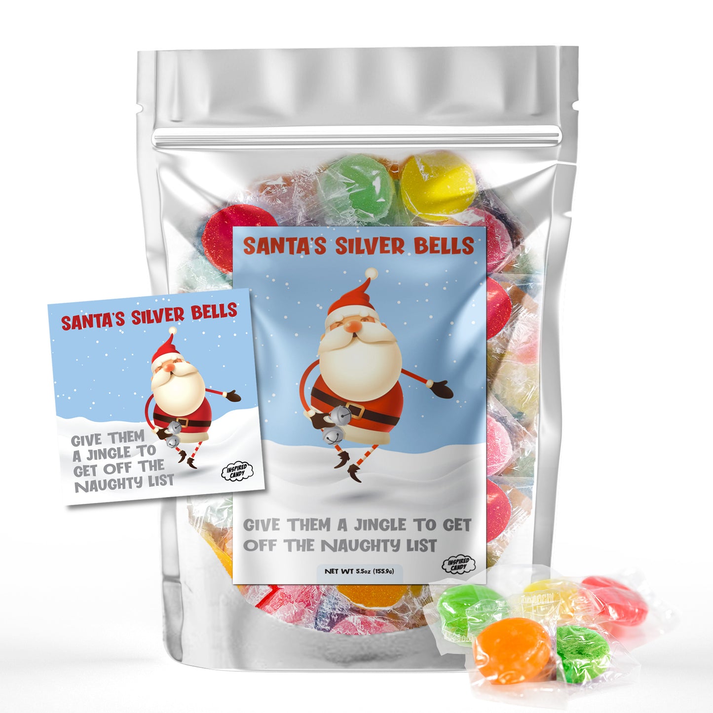  Santa's Silver Bells, Give Them A Jingle To Get Off The  Naughty List- Stocking Stuffer Candy. 5.5oz Bag of Jelly Disks by Inspired  Candy. Unique Stocking Stuffers For Adults or